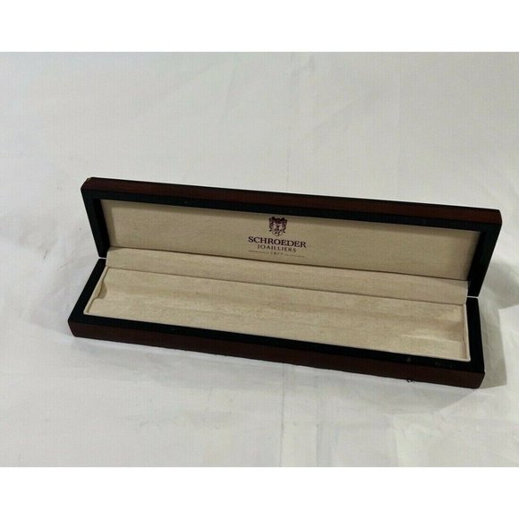 Schroeder Joailliers Emply Gift Box Brown 10" X 2.4" 1.2" - Picture 7 of 12